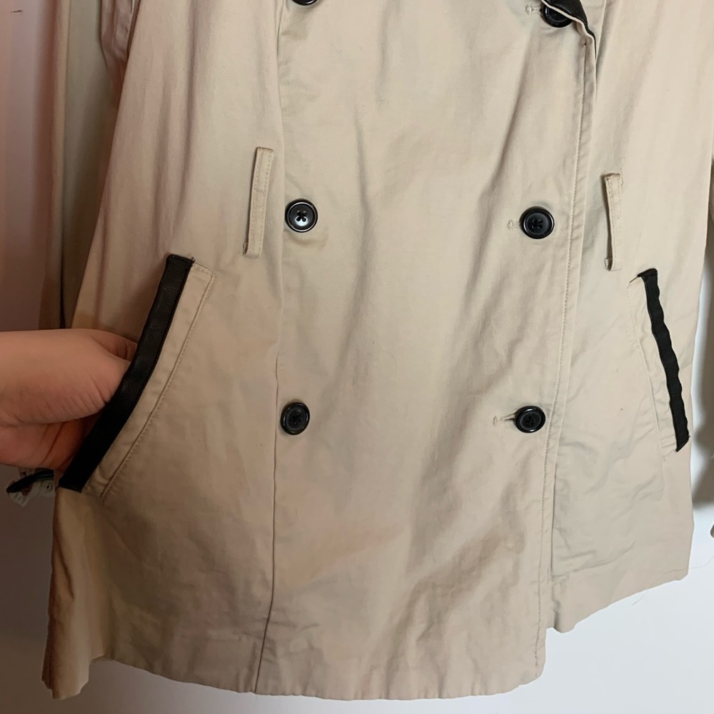 Faux Leather Trimmed Trench jacket/coat - Picture 3 of 6